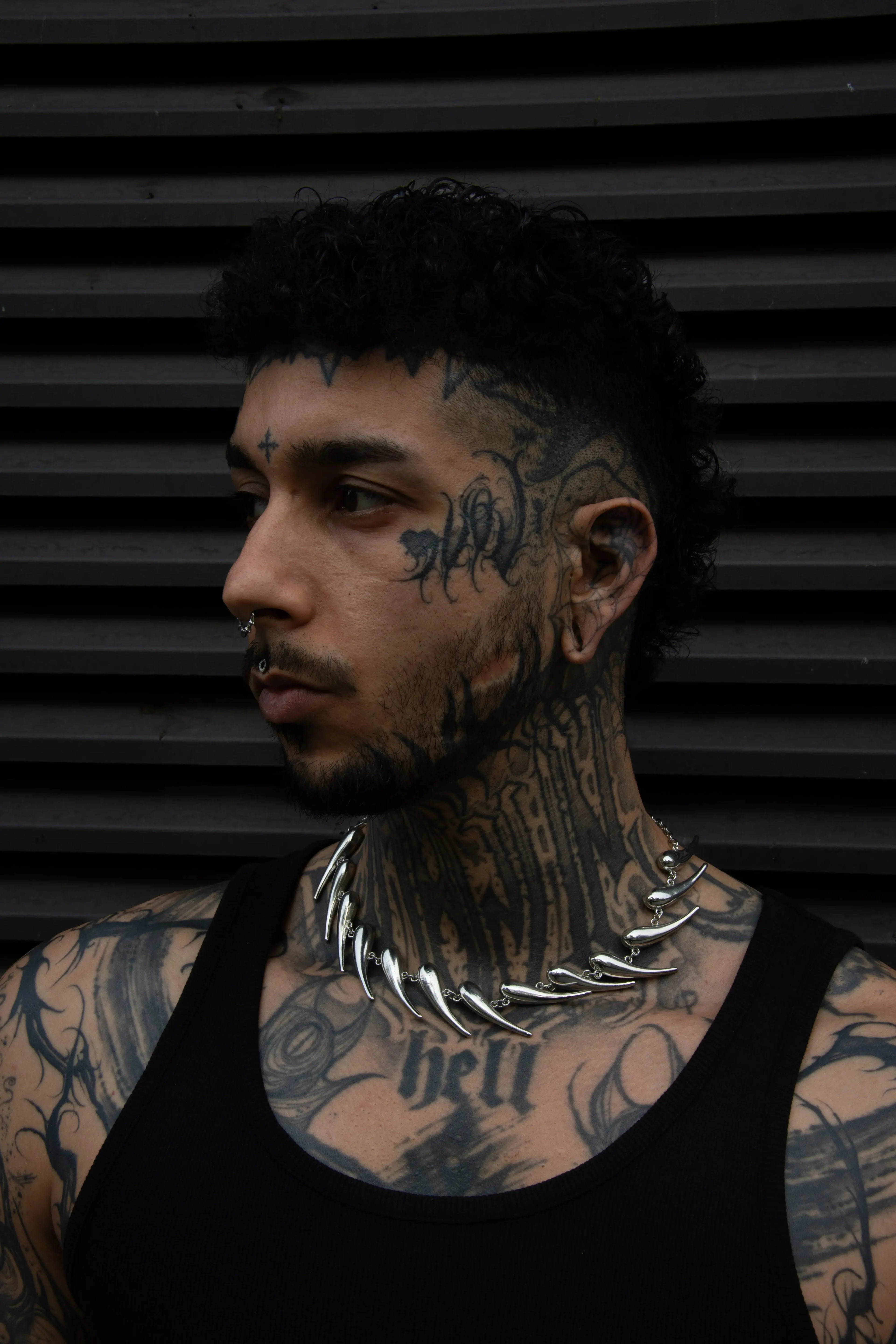 Griffe métallique, collier acier inoxydable style original et définitivement sauvage, look rock, rebel style 