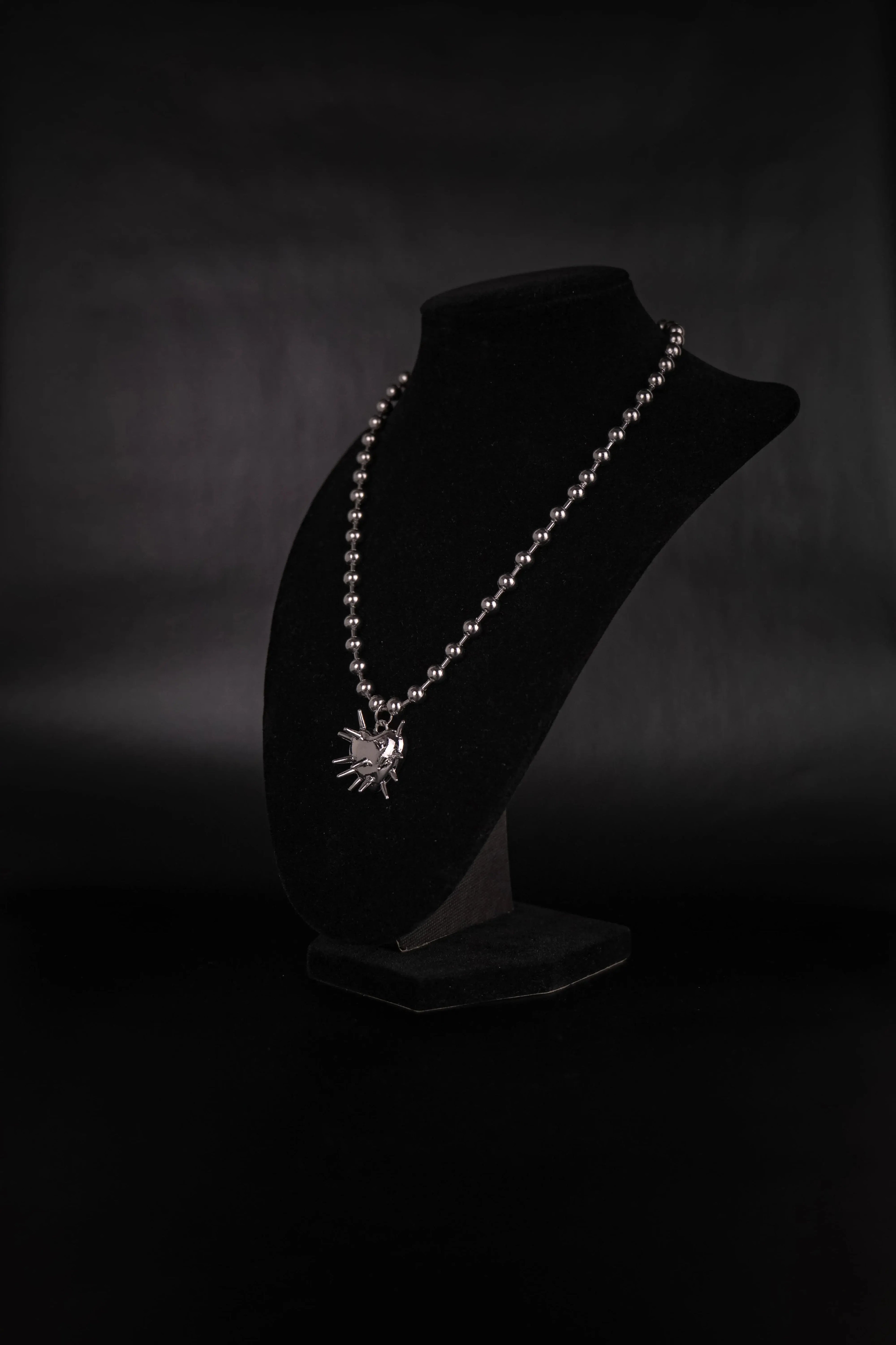 Spiked Heart Necklace Doomed Jewelry