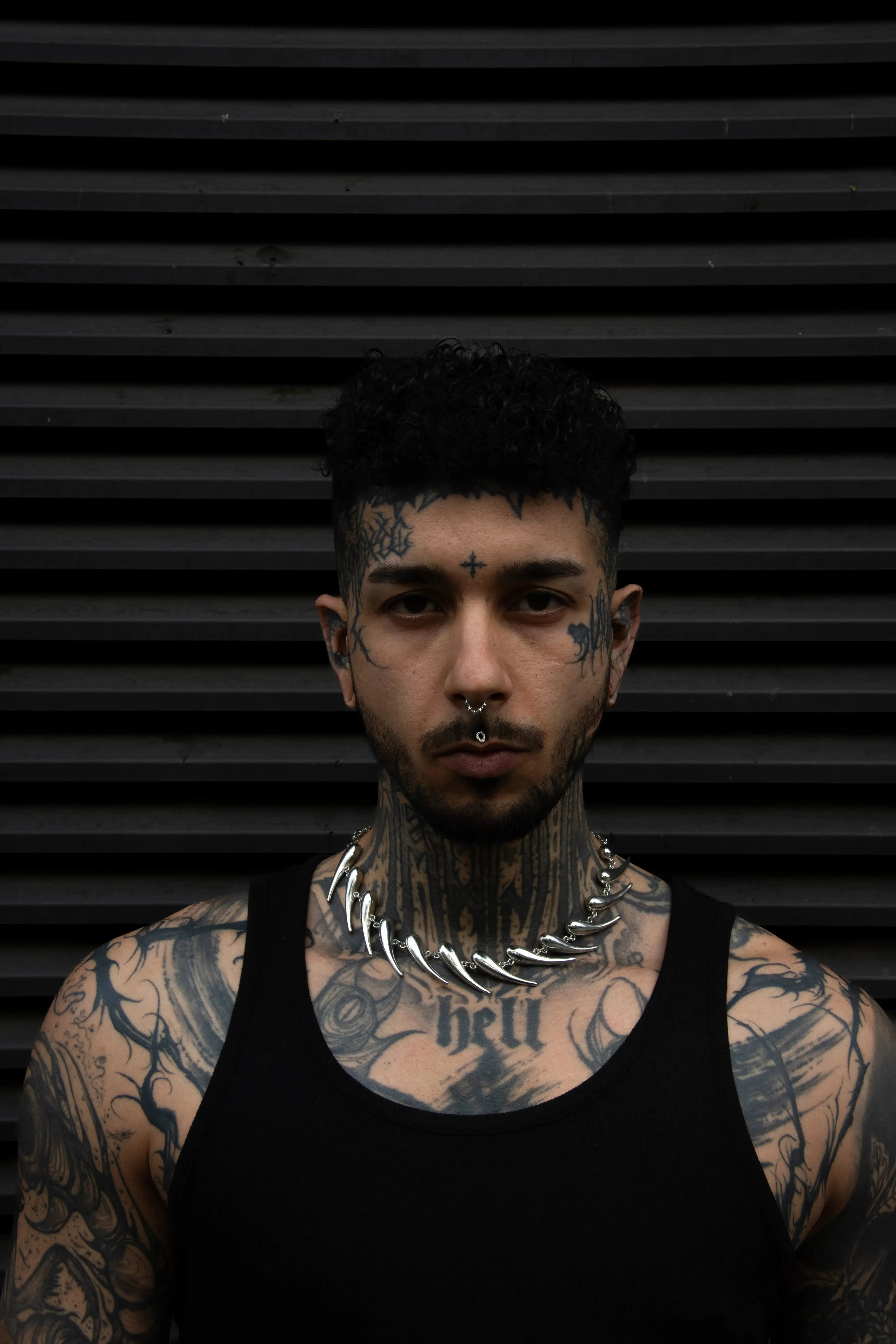 Collier mixte, collier griffe en métal inoxydable, collier punk rock, rebel, collier alt