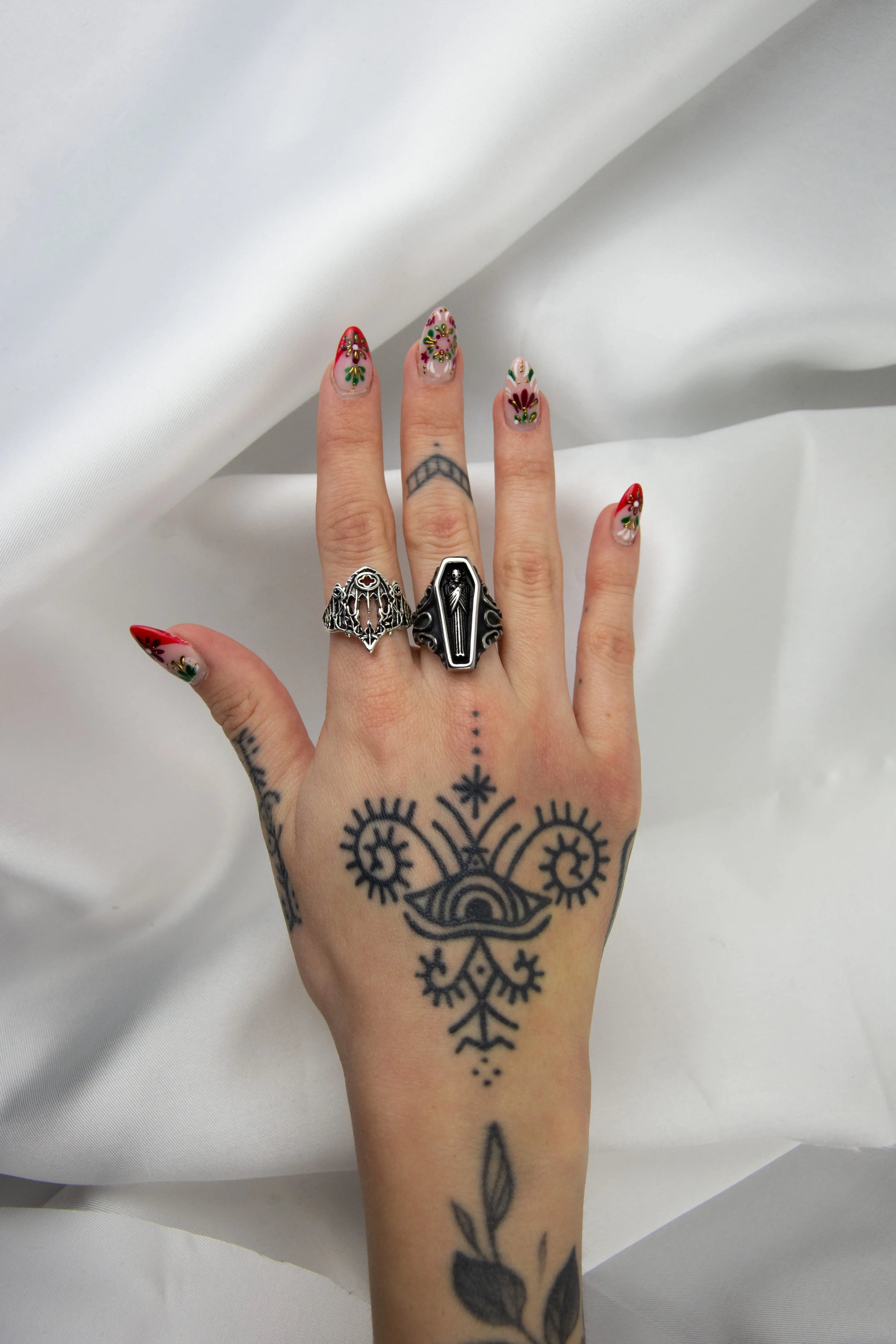 Bague cercueil de vampire en acier inoxydable unisex, bague gothique, goth ring.